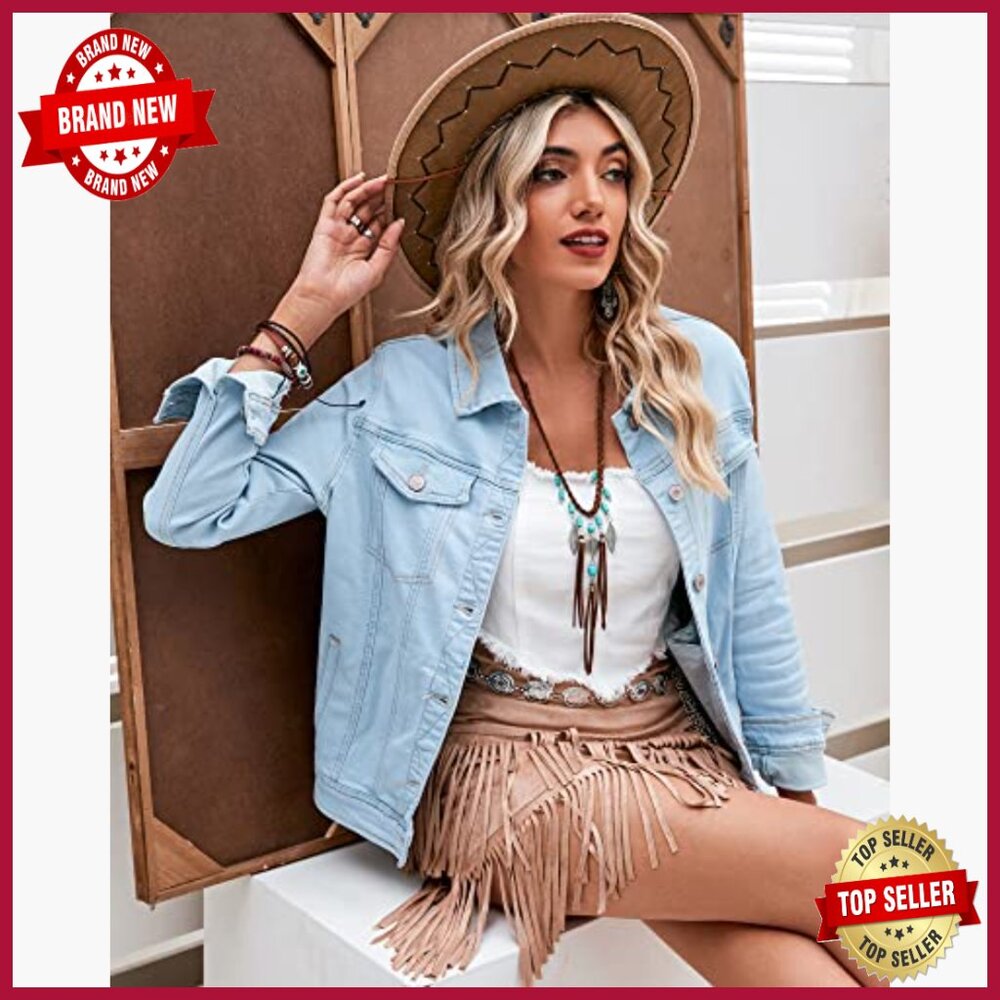 Stretch Denim Jacket Button Down Long Sleeve Fitt… - image 5